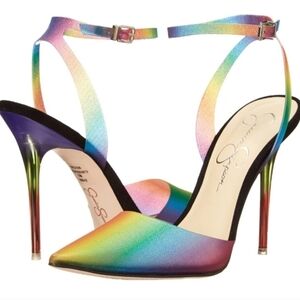 BNIB Jessica Simpson Pirrie Rainbow Glitter Stiletto Heels Women's Size 8 M